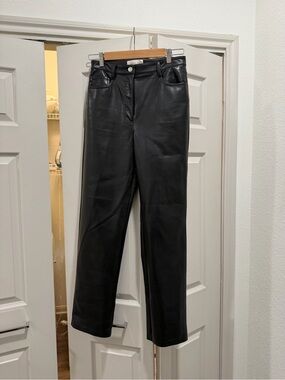 Aritzia Leather Straight-Leg Pants